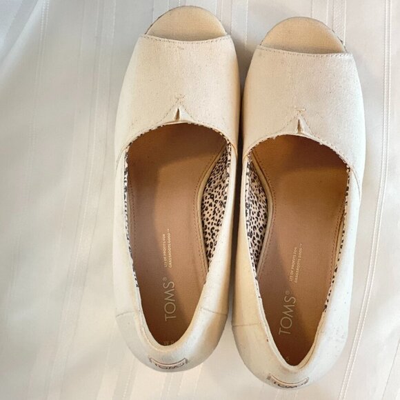TOMS Michelle Canvas Wedge Heel in Cream, Size 8.5 NWOT - Picture 9 of 12